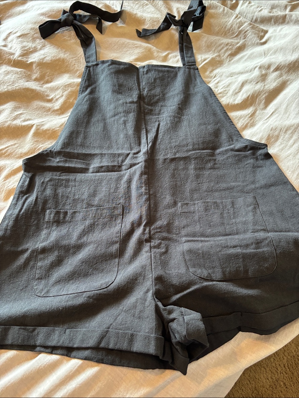 SHEIN Black Casual Tie-Strap Romper